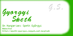 gyorgyi speth business card